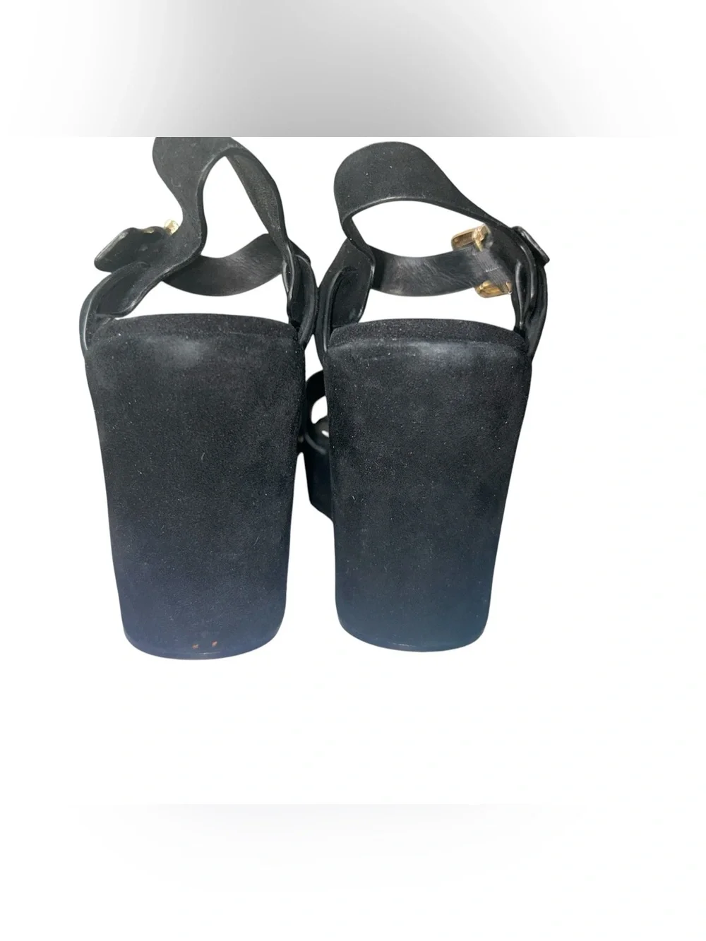 Cecelia New York Betty Platform Wedge Sandal Black Suede Size 9.5